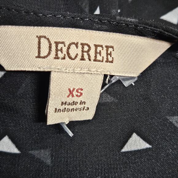 Black V Neck Sheer Blouse Size XS - Picture 3 of 4